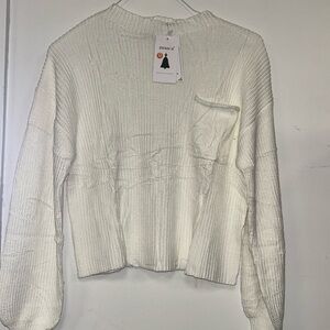 White cropped sweater